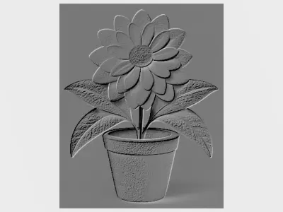 Charming Floral Vase White Blossom 3D print model
