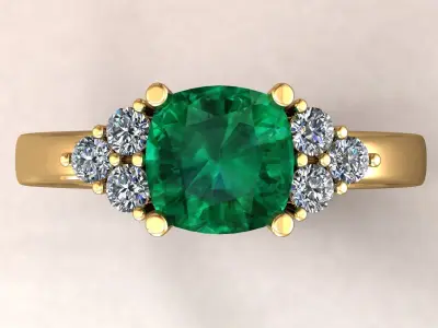 Engagement Ring Coushion Square  3D print model