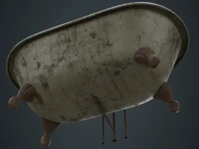 Bath 2B Low-poly 3D model