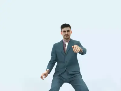 Posture 20K Driver Driving Sitting Elegant Business Man Low-poly 3D model