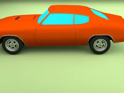 Simple Muscle Car Low-poly 3D model