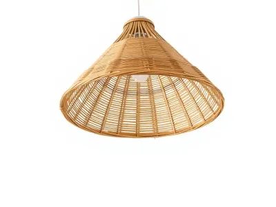 Wicker Pendant Lamp Shade D Model Pack Low-poly 3D model