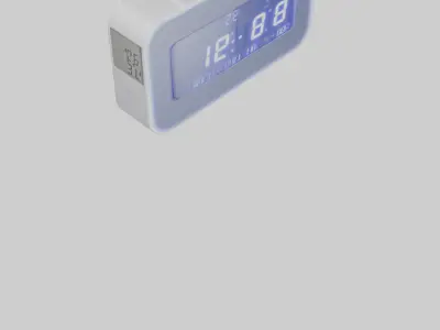 Digital Alarm Wall Clock model Low-poly 3D model