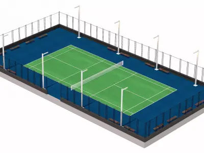 Tennis court Low-poly 3D model get