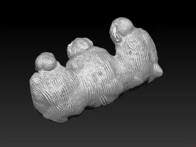 Three Wise Monkeys Set 3D print model