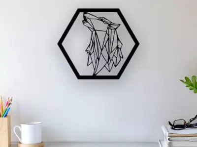 Wolf Wall Art 3D print model buy