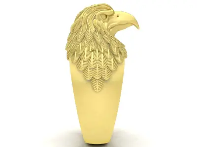 Luxury Eagle Head Men Ring 3D Jewelry Model  3891 3D print model