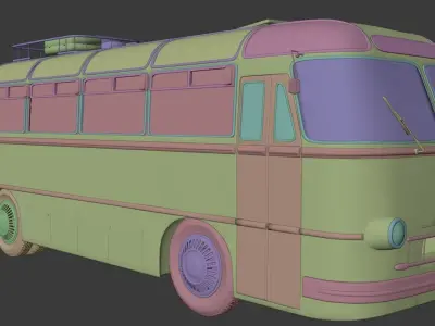 LAZ 695 Lviv high and low poly 3D model