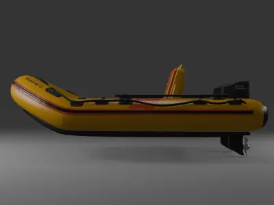 Inflatable Kayak Low-poly 3D model