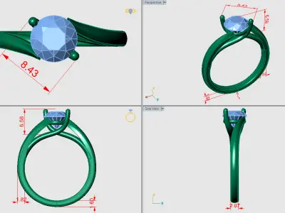 Criss cross two prong solitaire 3D print model