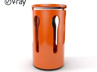 Stylish Cylindrical Lantern Model Pack for Rendering Low-poly 3D model