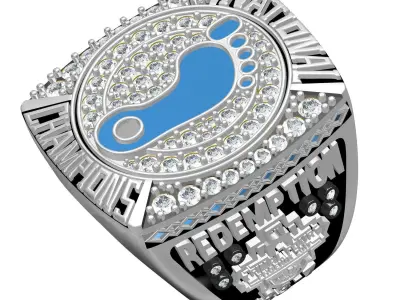 North Carolina Basketball Championship Ring 3D print model