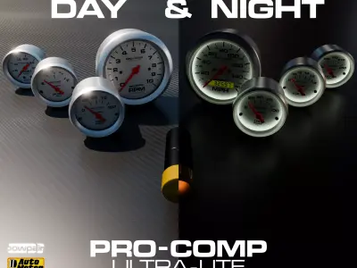 AutoMeter Ultra-Lite Gauge Pack Low-poly 3D model