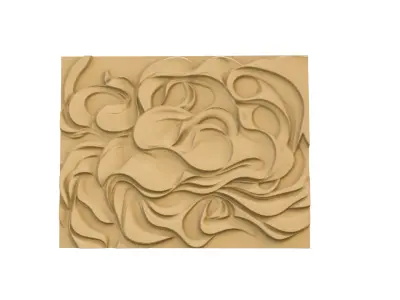 modern panel wall decor set wall relief mural CNC 82 3D model