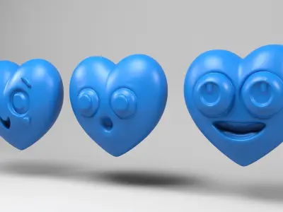 Funny hearts 3D print model