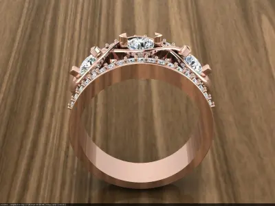 Diamond Jewelry Ring 3D print model 12
