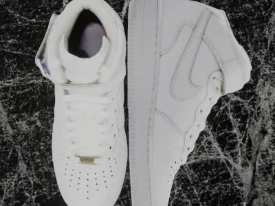 NIKE AIR FORCE ONE 1 WHITE HIGH 3D SHOES Low-poly 3D model