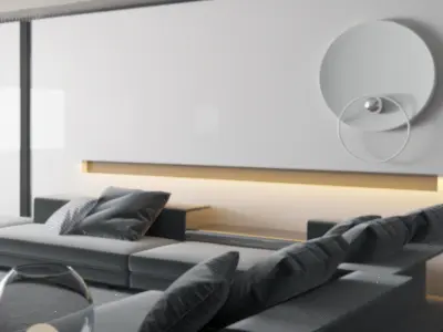 minimalist Modern room living 3D model