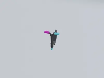 StuntScooter scooter with handle Low-poly 3D model