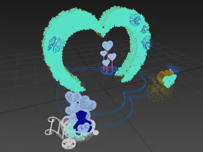 Valentines Mall Decoration 3D model