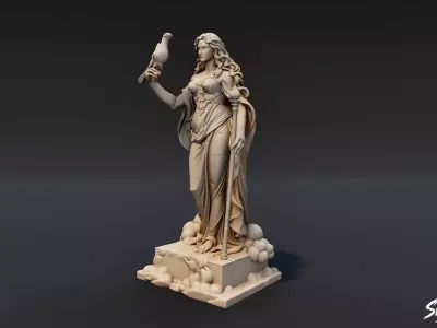 Hera Statue Low-poly 3D model