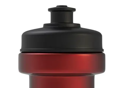 Red Sports Water Bottle With Black Plastic Cap Free 3D model