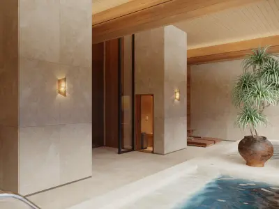 Luxury Holistic Spa Modern Relaxation Space 3D model