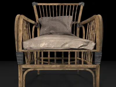 Old Wooden Chair 3D model