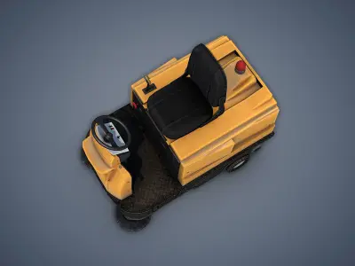 Electric Sweeping Car Low-poly 3D model