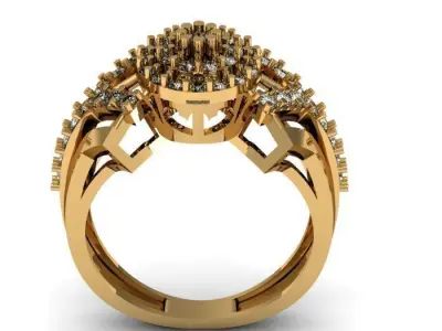 daimond ring 3D print model 19