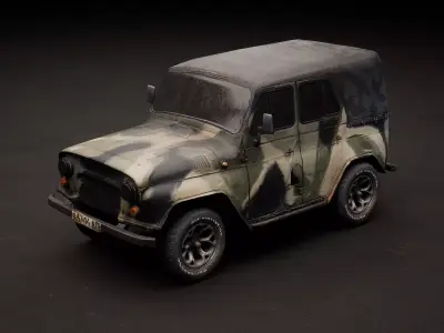 UAZ-469 low poly Low-poly 3D model
