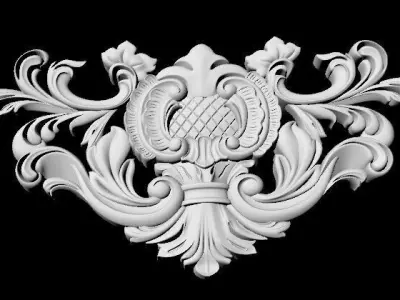 Central decor ornament for furniture 3D model 996