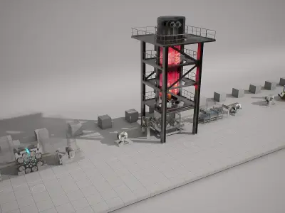 Machine Parts - Equipment B Low-poly 3D model