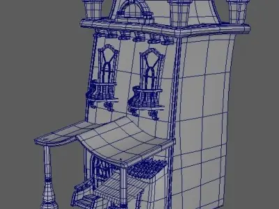 Cartoon Town House Building 3D Model Low-poly 3D model purchase