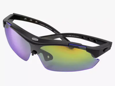 Sport Glasses 2 Folded 3D model