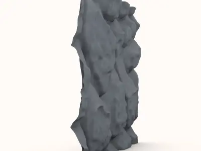 Uneven Flagstone Wall Texture 3D model