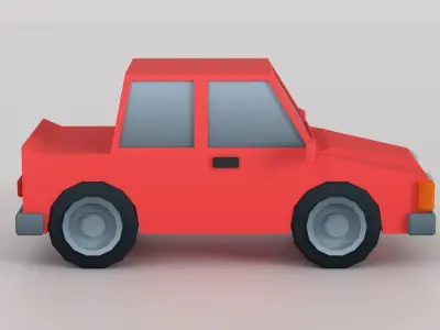 Cartoon Low Poly Car 02 - Sedan Low-poly 3D model