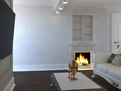 Classic kitchen Living room 3D model