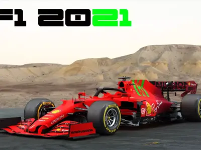 F1 Ferrari SF21 Season 2021 Low-poly 3D model