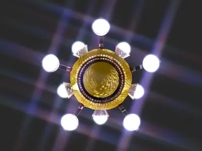 Classic golden pot Chandelier  Low-poly 3D model