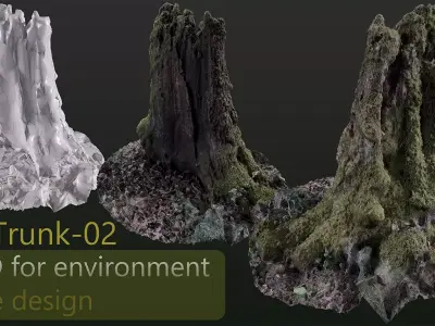 Cut Trunk-02 Low-poly 3D model