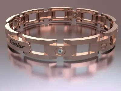 CARTIER BRACELET WITH THE STONES 3D PRINT MODEL 3D print model