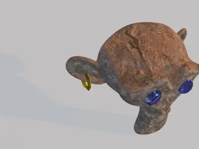Ancient monkey treasure Low-poly 3D model