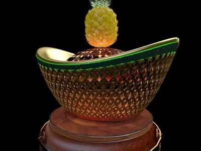 Chinese Gold Ingot  3D model