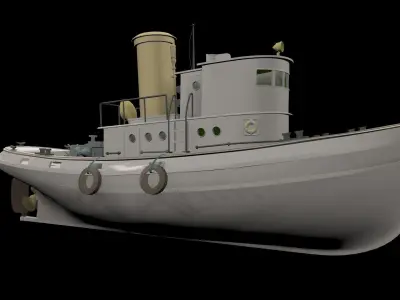 Yacht ship  Low-poly 3D model