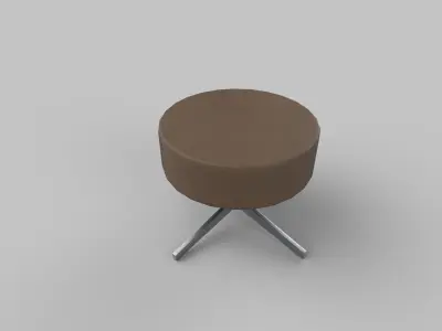 footrest round stool Low-poly 3D model