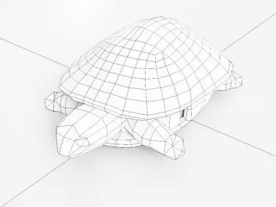 Turtle 3d model polygonal Low-poly 3D model