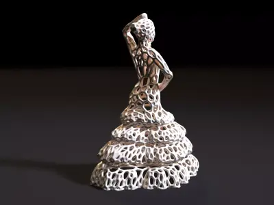 A figurine of a dancing woman 3D print model