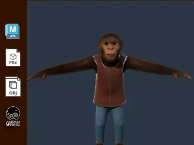 Cartoon Monkey NoRig 3D model