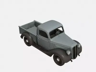 1935 Vintage Pickup Truck Model Early Classic Utility Vehicle 3D model